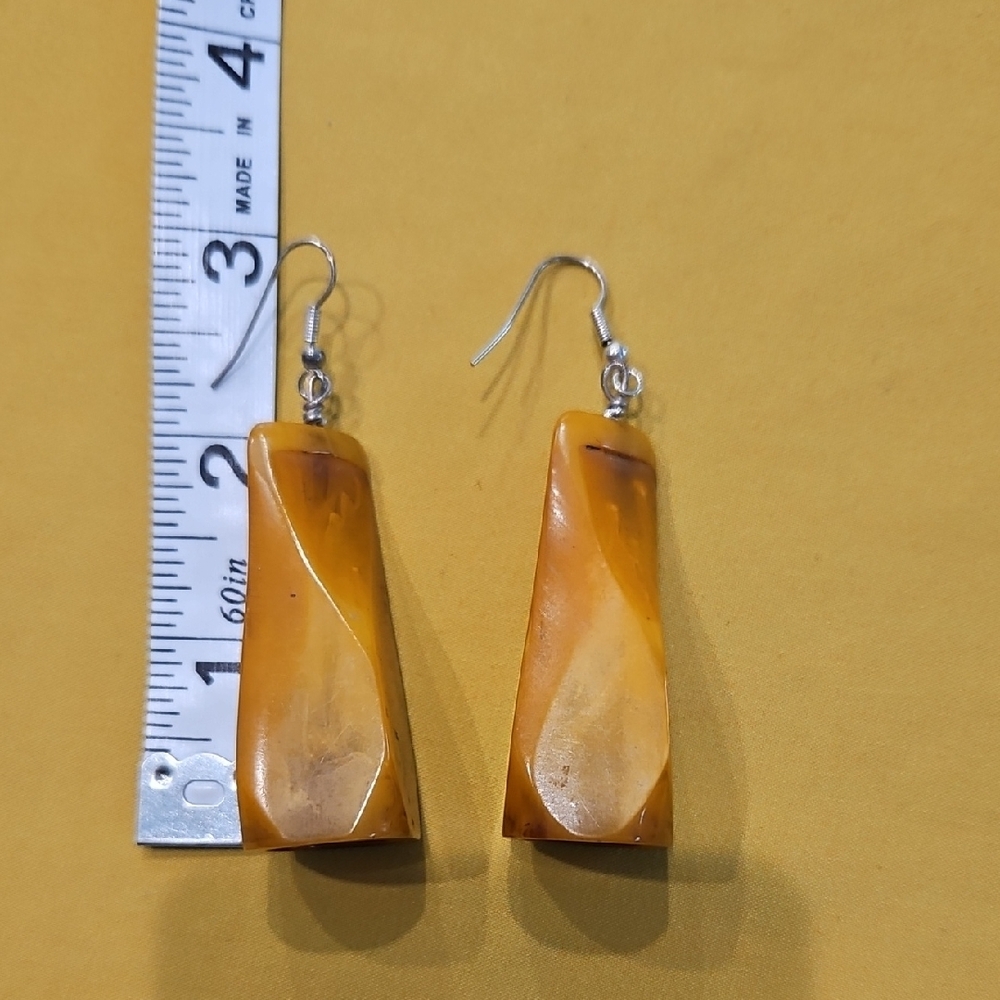 Art Deco Style Earrings Made From Vintage Bakelite Cigar / Cigarette Holders - Picture 4 of 6